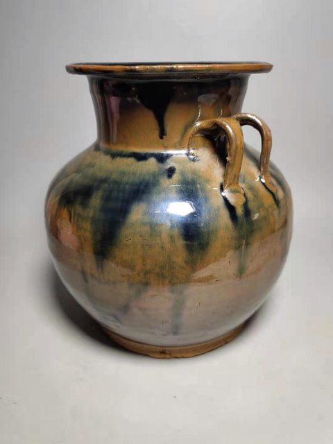 古玩陶瓷元代?紫金釉雙系罐拍賣，當前價格3580元