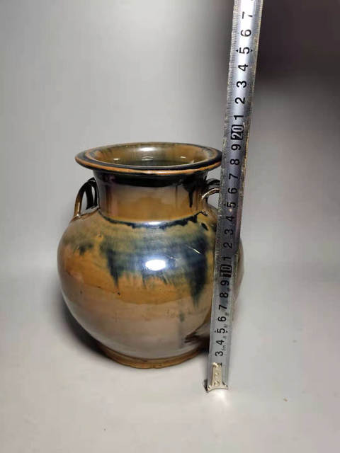 古玩陶瓷元代?紫金釉雙系罐拍賣，當前價格3580元