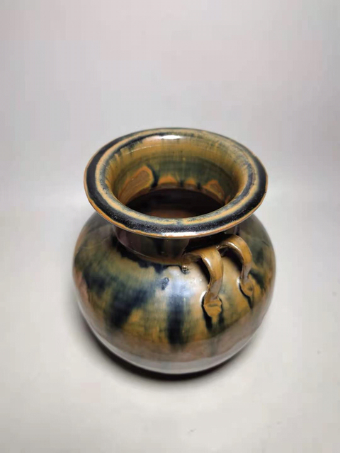 古玩陶瓷元代?紫金釉雙系罐拍賣，當前價格3580元