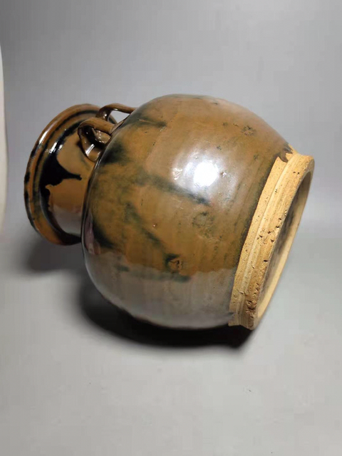 古玩陶瓷元代?紫金釉雙系罐拍賣，當前價格3580元