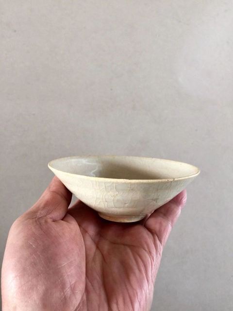 古玩陶瓷景德鎮窯系青白釉斗笠盞拍賣，當前價格2800元