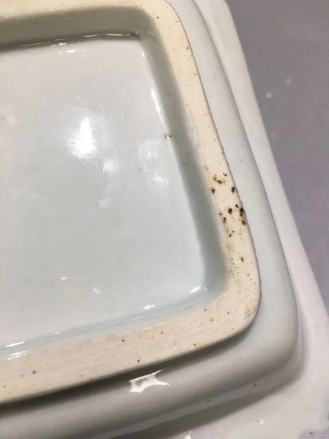 古玩陶瓷清.乾隆青花四方花卉盤(pán)拍賣(mài)，當(dāng)前價(jià)格1000元