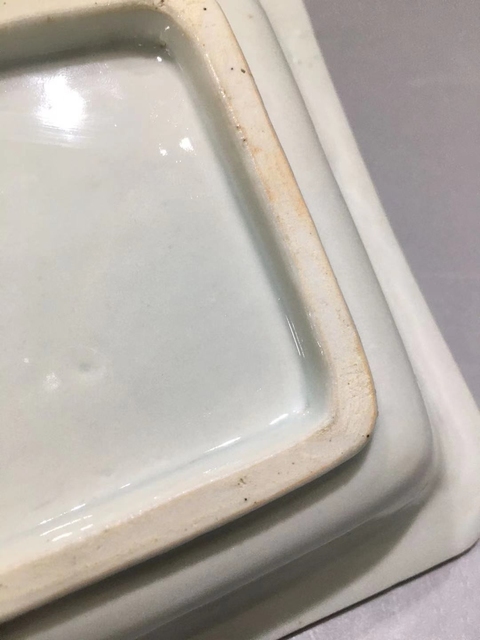 古玩陶瓷清.乾隆青花四方花卉盤(pán)拍賣(mài)，當(dāng)前價(jià)格1000元