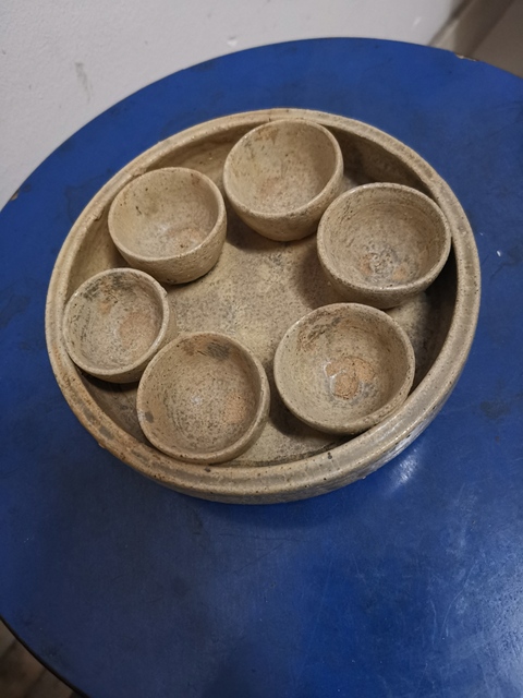 古玩陶瓷青釉六盞盤拍賣，當前價格1000元