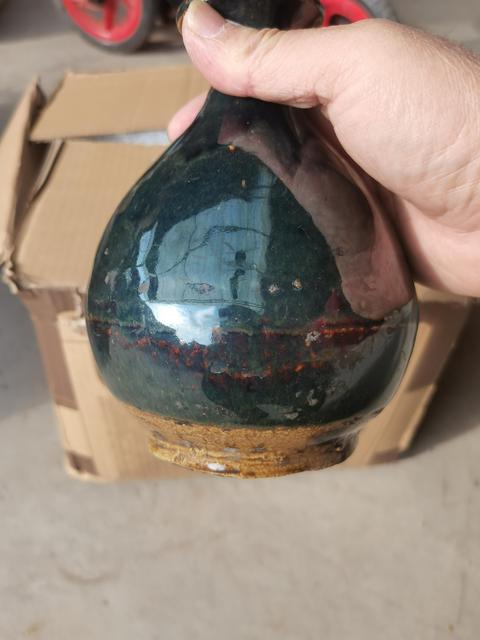 古玩陶瓷磁州窯窯變黑釉玉壺春瓶，漂亮拍賣，當(dāng)前價格1899元