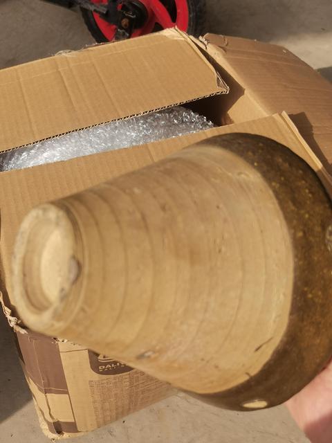 古玩陶瓷明代?茶葉末釉敞口梅瓶拍賣，當(dāng)前價格1550元