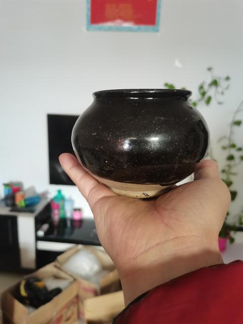 古玩陶瓷磁州窯黑釉茶入,磁州窯到代的真品拍賣,當(dāng)前價格1666元