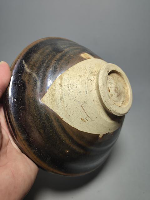 古玩陶瓷金代磁州窯兔毫釉斗笠大碗（兔豪斗笠）拍賣，當前價格1500元