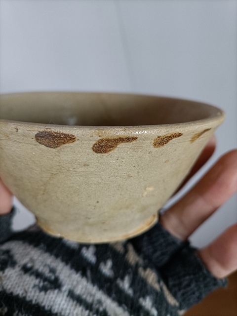 古玩陶瓷越窯系青瓷點彩碗拍賣，當前價格1999元