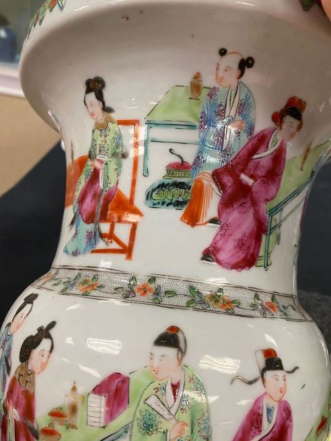 古玩陶瓷廣彩渣斗拍賣，當前價格12800元