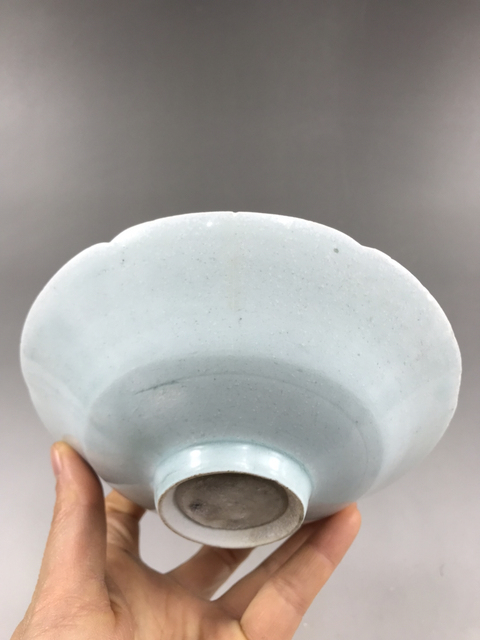 古玩陶瓷南宋湖田窯刻牡丹花六缺筆洗拍賣，當前價格2200元