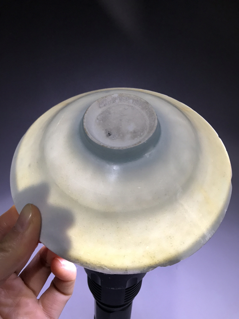古玩陶瓷南宋湖田窯刻牡丹花六缺筆洗拍賣，當前價格2200元