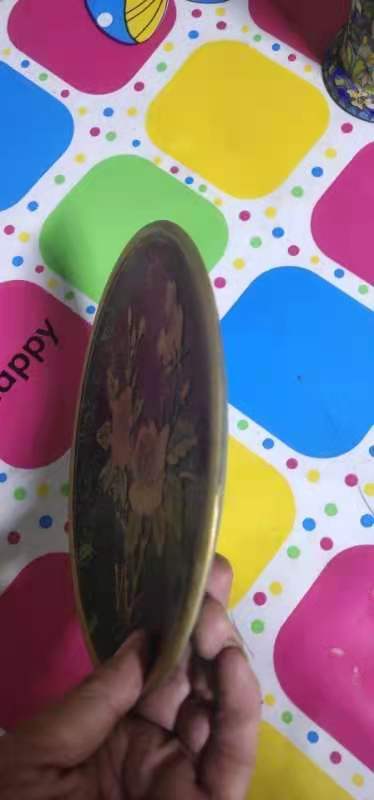 古玩陶瓷瓷胎琺瑯彩花卉紋盤拍賣，當前價格655元