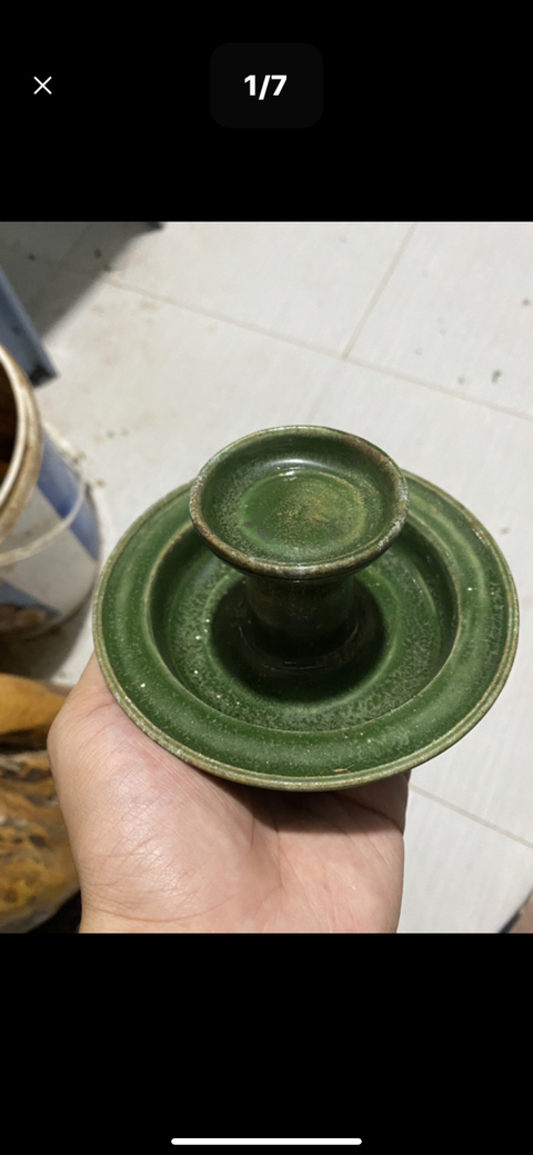 古玩陶瓷明綠釉盞拍賣，當(dāng)前價(jià)格800元
