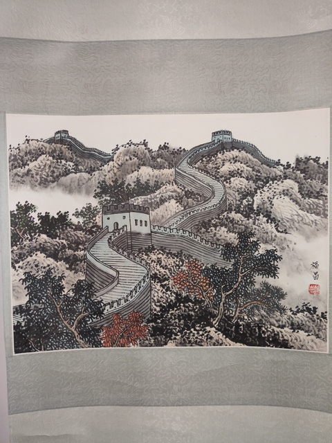 古玩字畫名家福昌手工原裱長城圖 立軸拍賣,當前價格300元