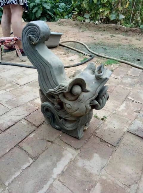 古玩陶瓷清代螭吻，磚雕，圖一的一對拍賣，當前價格2222元