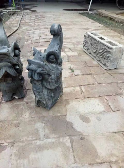 古玩陶瓷清代螭吻，磚雕，圖一的一對拍賣，當前價格2222元