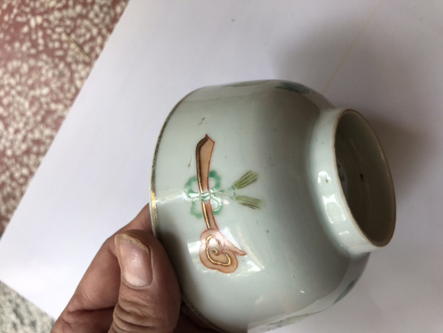 古玩陶瓷清晚期粉彩花卉紋吉祥如意碗拍賣,當前價格2887元