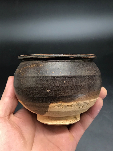 古玩陶瓷南宋吉州窯醬釉茶入拍賣，當(dāng)前價格1200元