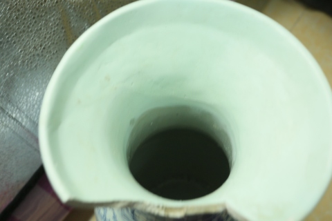 古玩陶瓷囍字紋雙獅耳盤口瓶拍賣，當前價格400元