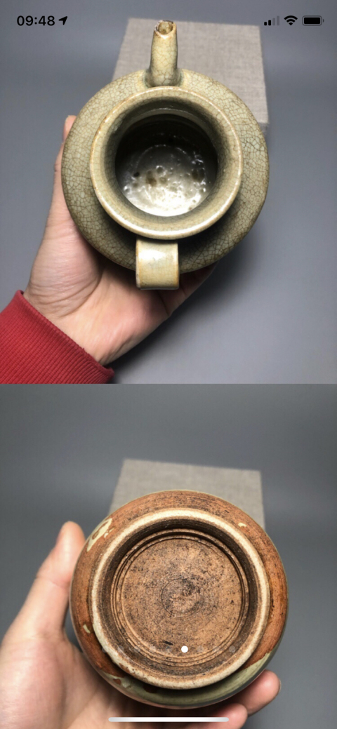 古玩陶瓷明.龍泉系青瓷執(zhí)壺拍賣，當(dāng)前價格2200元