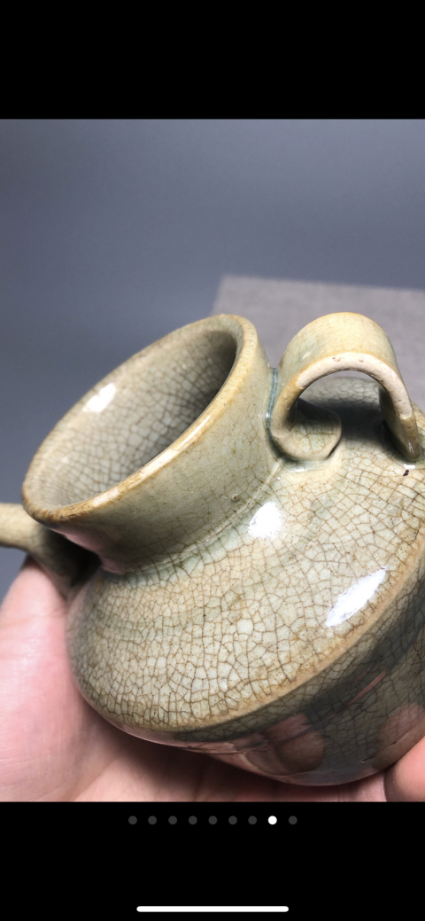 古玩陶瓷明.龍泉系青瓷執(zhí)壺拍賣，當(dāng)前價格2200元