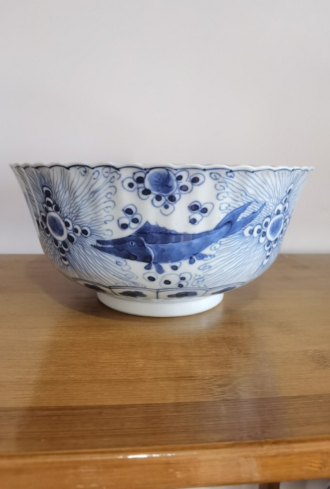 古玩陶瓷魚藻紋青花碗拍賣，當前價格9800元