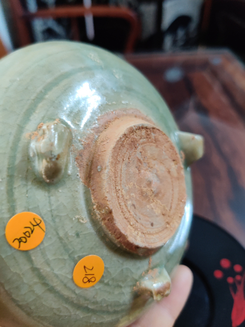古玩陶瓷龍泉窯青釉三足缽式香爐拍賣,當前價格8500元