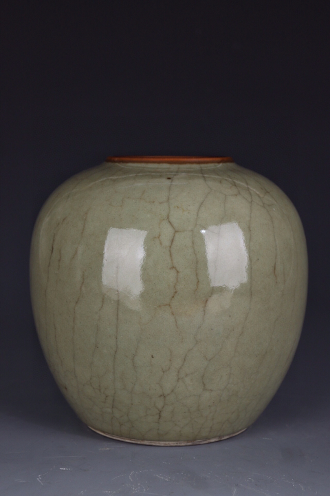 古玩陶瓷清晚·仿官釉罐真品鑒賞圖