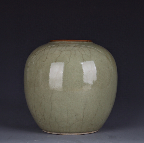 古玩陶瓷清晚·仿官釉罐真品鑒賞圖