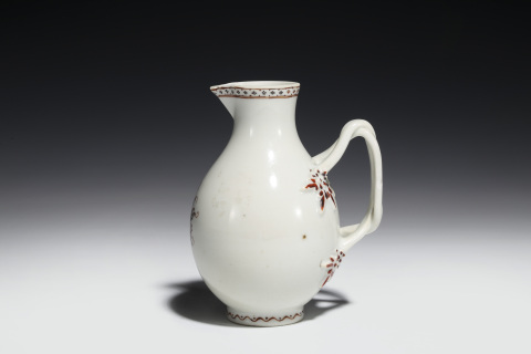 古玩陶瓷優品清乾隆·礬紅描金雙柄奶壺拍賣，當前價格2500元