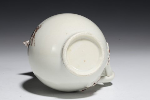 古玩陶瓷優品清乾隆·礬紅描金雙柄奶壺拍賣，當前價格2500元