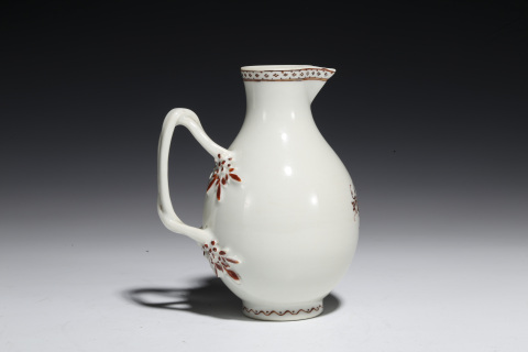 古玩陶瓷優品清乾隆·礬紅描金雙柄奶壺拍賣，當前價格2500元