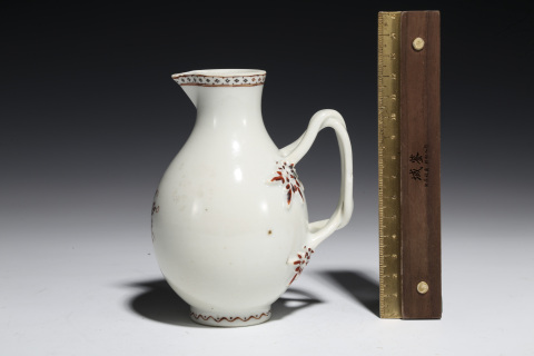 古玩陶瓷優品清乾隆·礬紅描金雙柄奶壺拍賣，當前價格2500元