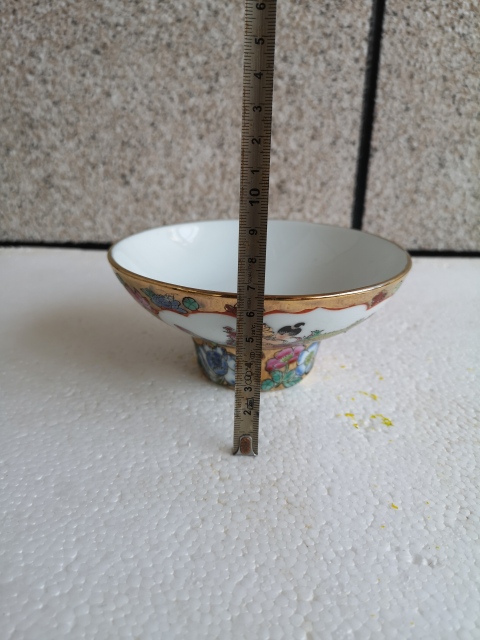 古玩陶瓷廣彩印花開光人物紋杯拍賣，當(dāng)前價(jià)格260元