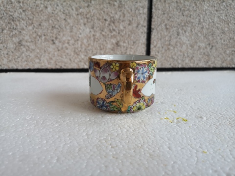 古玩陶瓷廣彩貼花開光龍紋杯拍賣,當前價格220元