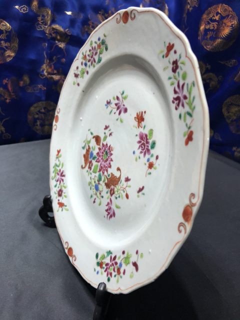 古玩陶瓷清中【雍正】粉彩花卉紋盤拍賣，當前價格1999元