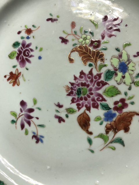 古玩陶瓷清中【雍正】粉彩花卉紋盤拍賣，當前價格1999元