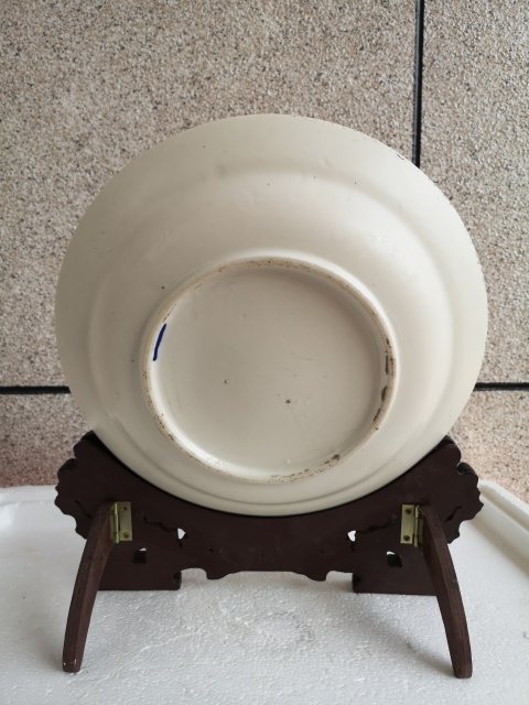 古玩陶瓷花卉紋貼花盤拍賣,當前價格550元