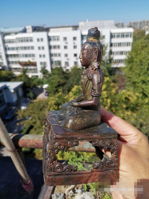 古玩銅器清中期乾隆官造佛像拍賣,當前價格25000元