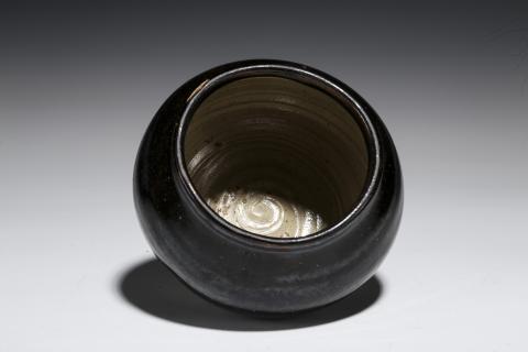 古玩陶瓷元明·窯變磁州窯黑釉小茶入拍賣，當前價格2999元