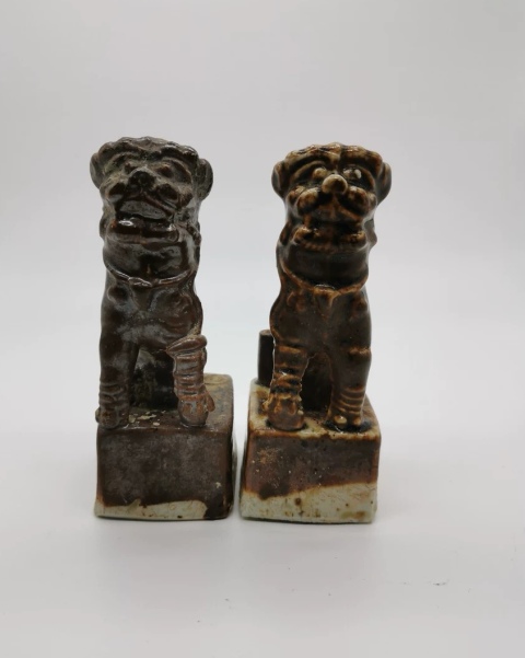古董品 醬釉 琴香炉 中国古玩 時代物 136古玩古董老货真品收藏传世清代雍正乾隆哥釉三足筒式直式香炉