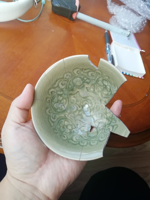 古玩陶瓷北宋耀州窯娃娃盞殘器拍賣，當前價格1500元