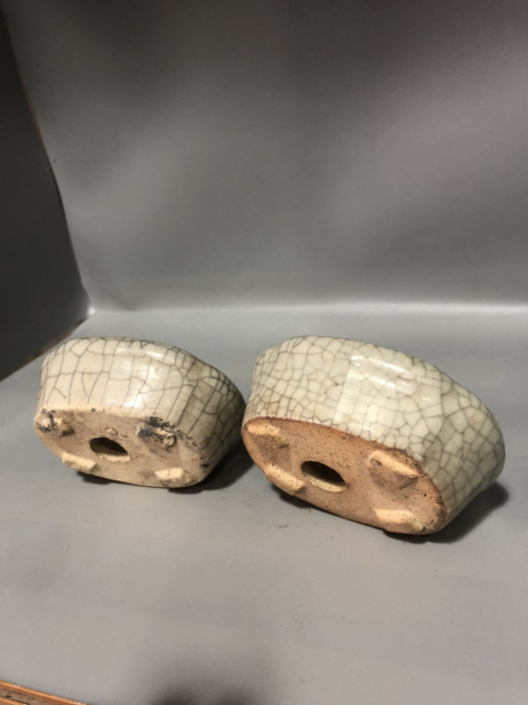 古玩陶瓷哥釉花盆一對拍賣,當前價格299元