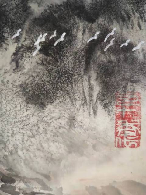 古玩字畫中美協會員黃德瑞老師雨后 漓江圖手工原裱立軸拍賣,當前價格1288元