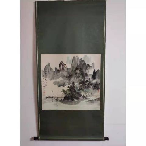 古玩字畫中美協會員黃德瑞老師雨后 漓江圖手工原裱立軸拍賣,當前價格1288元