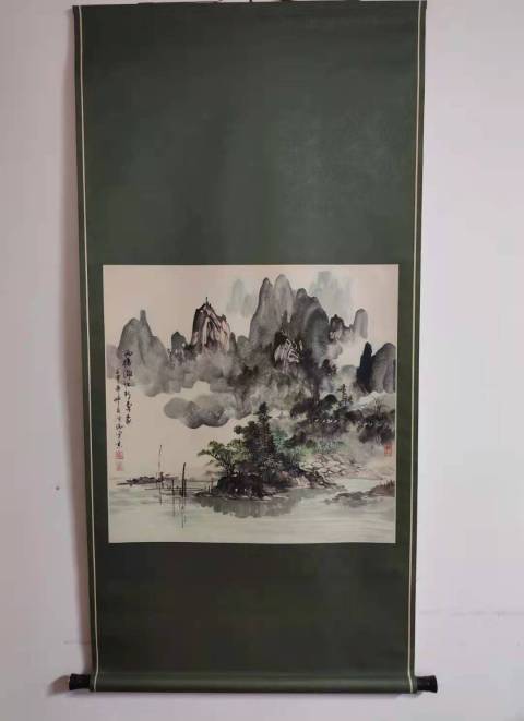 古玩字畫中美協會員黃德瑞老師雨后 漓江圖手工原裱立軸拍賣,當前價格1288元
