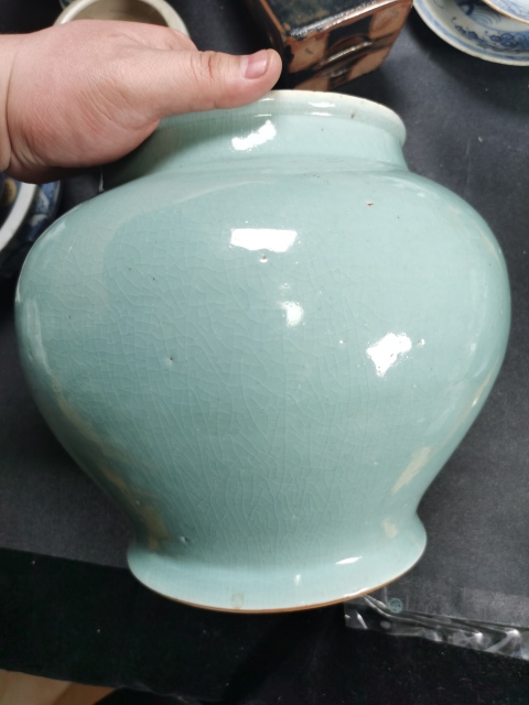 古玩陶瓷清中青釉將軍罐拍賣，當前價格3999元