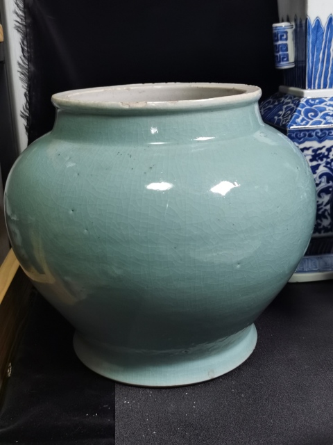 古玩陶瓷清中青釉將軍罐拍賣，當前價格3999元