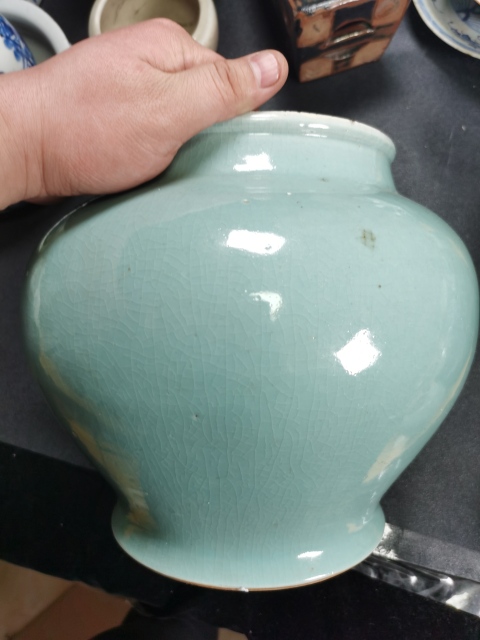 古玩陶瓷清中青釉將軍罐拍賣，當前價格3999元